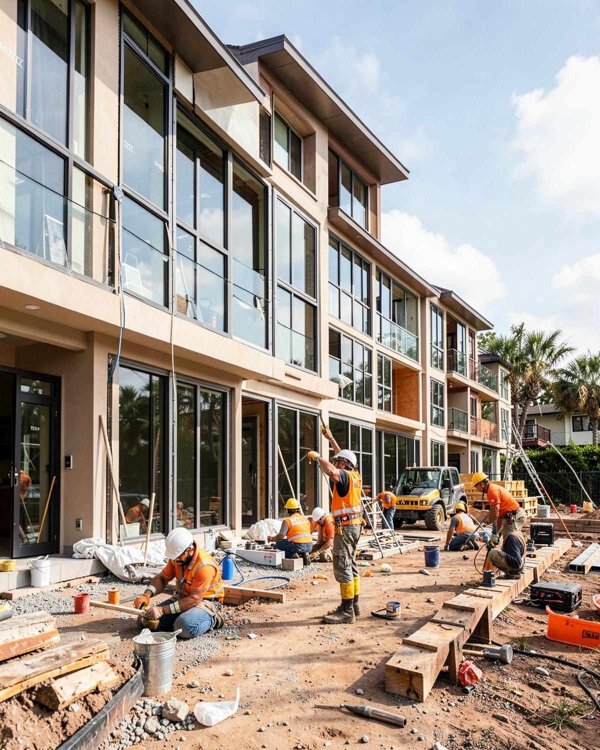 Multifamily construction with window openings